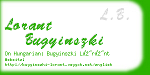 lorant bugyinszki business card